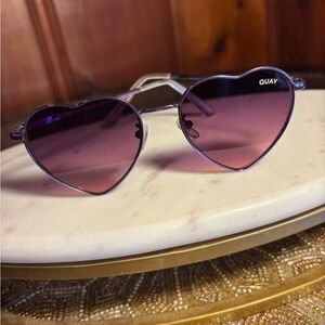 Quay Australia Heart-Shaped Sunglasses - Purple Tint